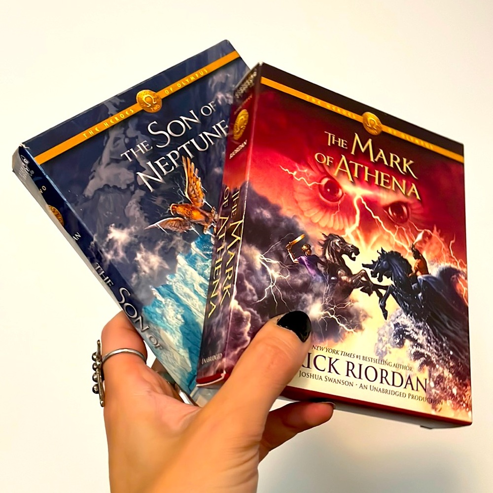 4 Rick Riordian audiobooks - The Heroes of Olympus series Greek mythology +